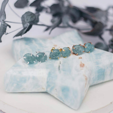 Amazonite Crystal Stud Earrings   |   Crystal Earrings Australia