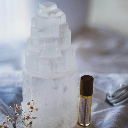 Selenite Crystal Lamp Medium 20cm Mermaid and Bear