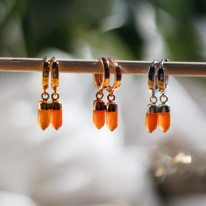 Carnelian Earrings  |  Crystal and Gem Earrings