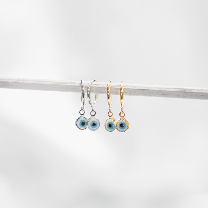 Evil Eye Sleeper |   Earrings in Gold And Silver