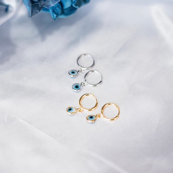 Evil Eye Sleeper |   Earrings in Gold And Silver