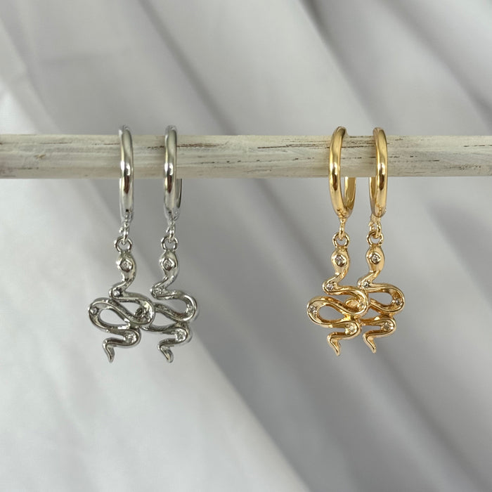Scorpio Snake Sleeper | Gold and Silver earrings