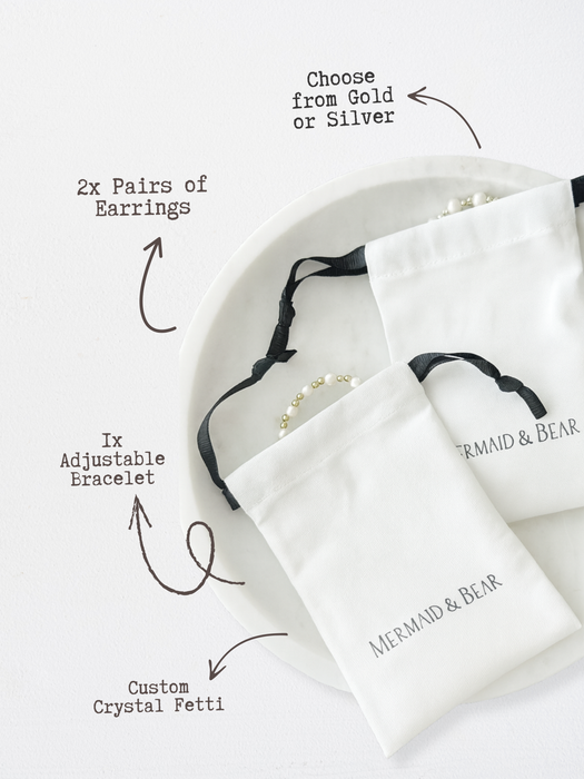 Mystery Bags  |   Earrings, Bracelet & Crystal Fetti  |   Gold or Silver