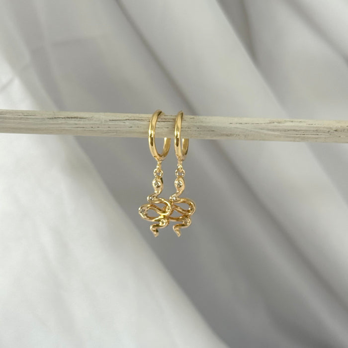 Scorpio Snake Sleeper | Gold and Silver earrings