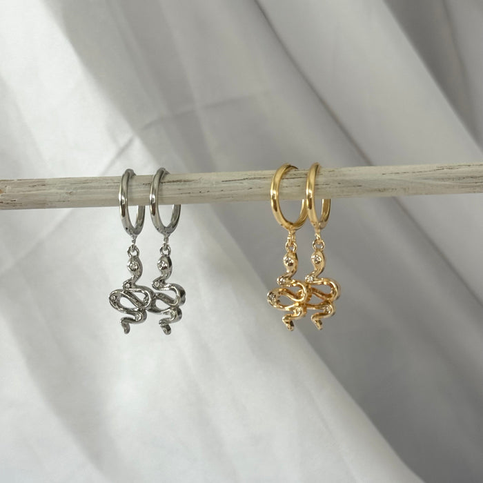 Scorpio Snake Sleeper | Gold and Silver earrings