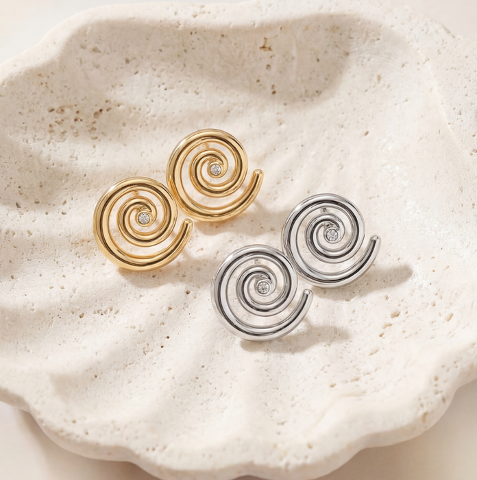 Ursa Spiral Stud | Stud earring available in Gold and Silver