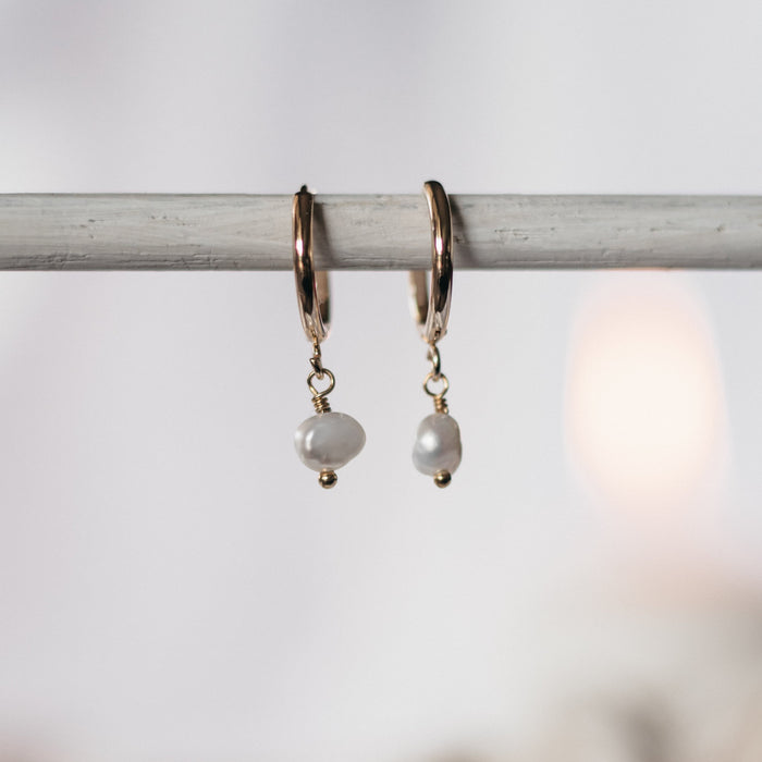 Pearl Sleeper | Gold and Silver pearl earring silver