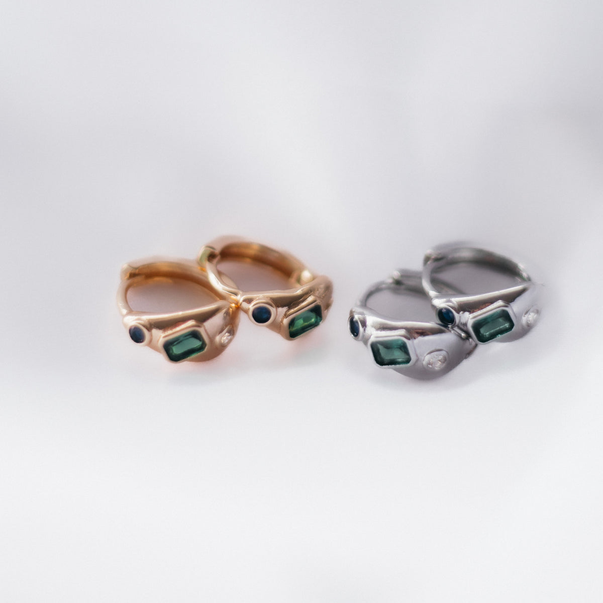 Orion Huggies | Statement Earrings Gold and Silver– Mermaid & Bear