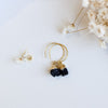 Black Tourmaline Luxe Hoops | Crystal Gemstone Hoop Earrings | Gold, Rose Gold and Sterling Silver