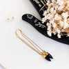 Black Onyx Drop Earrings | Boho Unique Earrings in 18ct Plated Gold
