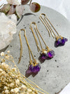 Amethyst Drop Earrings Gold