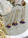 Amethyst Drop Earrings Gold