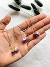 Amethyst Drop Earrings Gold