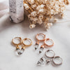 Clear Quartz Earring Huggies in Yellow Gold, Rose Gold and Silver - Mermaid and Bear