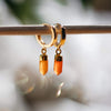 Carnelian Huggie Earrings | Crystal Gemstone Huggies GOLD, SILVER ROSE GOLD